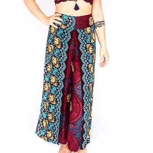 High Thai Women’s Open Leg Pants Harem Fisherman Boho for Festival, Yoga, Travel